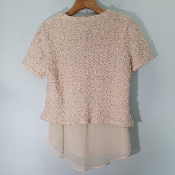 BLVD Collection Top Women's Layer Tunic‎ Ivory With Pale Pink Undertone Sz L EUC - Picture 6 of 10